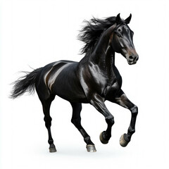 Obraz premium Black Horse Isolated On White