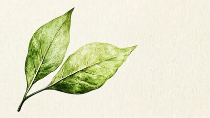 green leaves on a white background