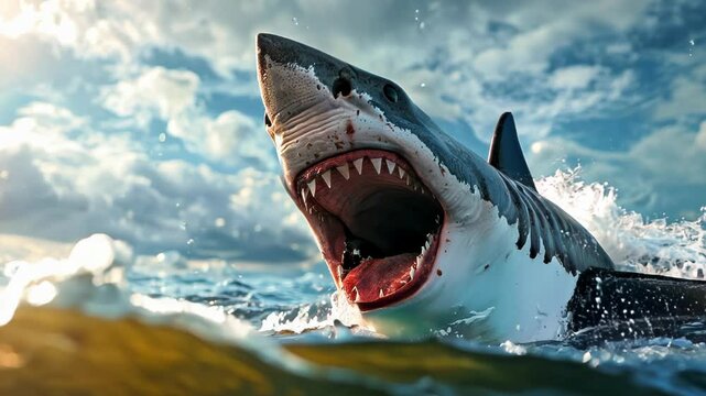 Great White Shark Attacking