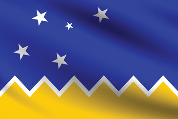 Flag of Magellan-chilean Antarctic Region. Magellan-chilean Antarctic Region flag official size and color standards digital vector illustration. Waving flag icon.