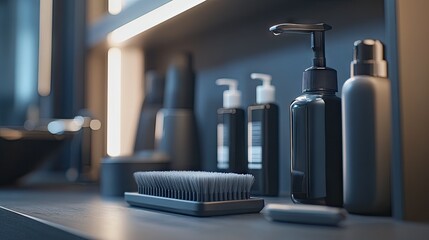 A step-by-step cleaning setup with a brush, vacuum, and vinegar solution.