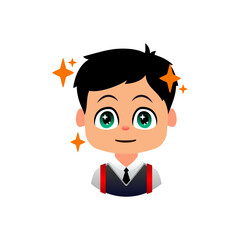 Emoji Boys School, Student with sparkly eyes of excitement