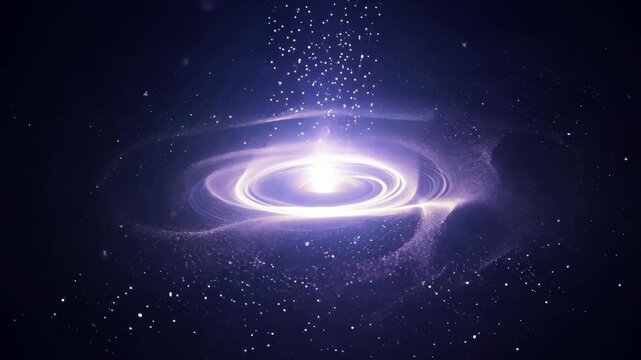 Futuristic blue energy vortex with spinning particles and glowing center