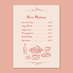 Hand drawn menu template