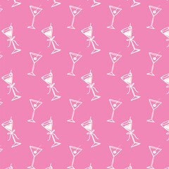 hand drawn whimsical wedding party seamless pattern