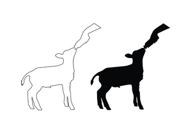 sheep or lamb vector icon set illustration isolated on white background. sheep or lamb silhouette and logo art work.