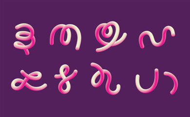 Obraz premium Gradient line , Abstract curve elements , Abstract twisted line , wave vector decorative illustration