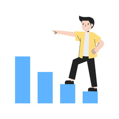 Person with Growth Chart Illustration
