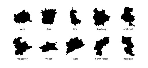 Naklejka premium Austria city map
