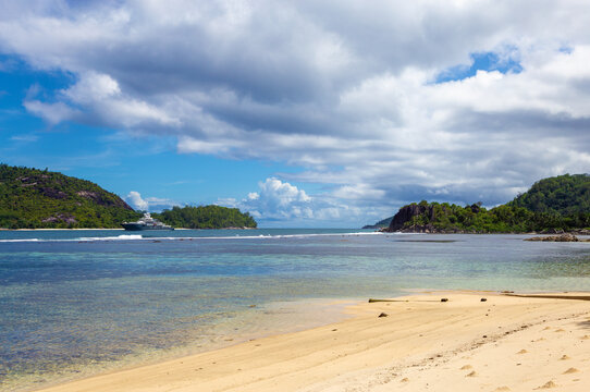 Port Claud Beach, Island Mahe, Republic of Seychelles, Africa.