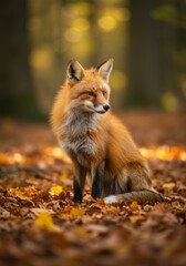Fox in Autumn Forest
