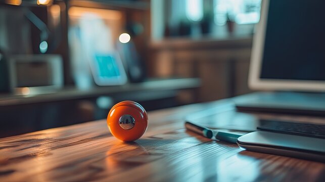 Stress Relief: A stress ball or fidget spinner on a desk, indicating tools to manage study anxiety.