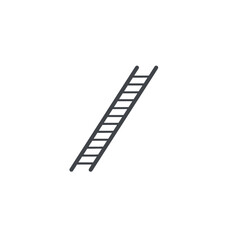 Simple Ladder Icon Representing Climbing or Ascension on White Background