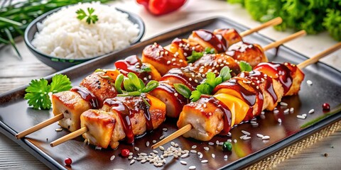 Teriyaki Chicken Skewers with Rice: Authentic Japanese Cuisine