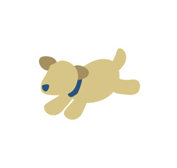 走る茶色いポメラニアンのイラスト