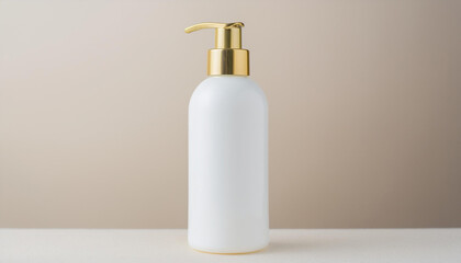White shampoo bottle. Shower gel or soap. Cosmetic product for body or hair. Mock-up.