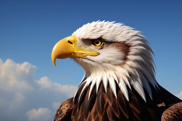 Obraz premium there is a bald eagle that is looking at the camera