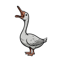 Domestic Duck Quacking vector art illustration, isolated