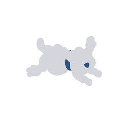 走る白いトイプードルのイラスト