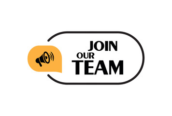 join our team sign on white background	