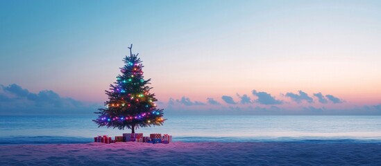 Tropical Christmas: A Festive Beach Sunset