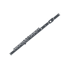 Simple Gray Icon of a Flute in a Minimalistic Style