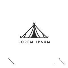 Minimalistic Tent Logo Design With Clean and Elegant Aesthetic