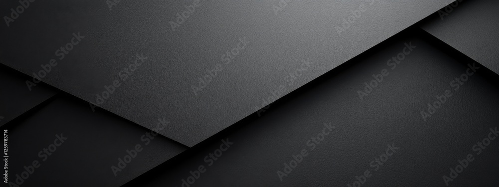 Fototapete black background with sharp angles for design. banner template with white space in the center for te