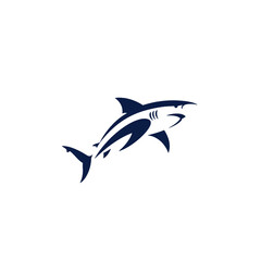 Stylized Shark Silhouette Icon Design for Logo or Branding Use