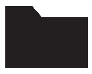 Black folder vector icon.