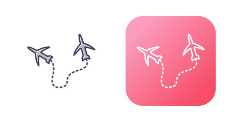 Round Travel Flights Vector Icon