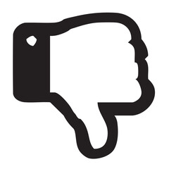 Black thumbs-down vector icon.