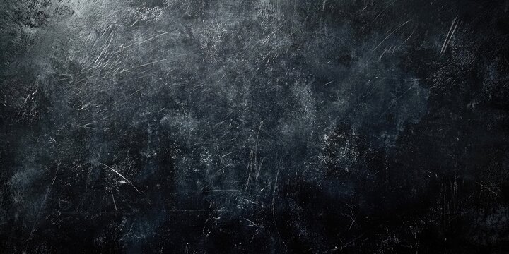 Vintage texture background with black and gray scratches and dust creating an abstract design featuring ample copy space for text placement.