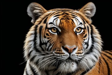 there is a tiger that is looking at the camera