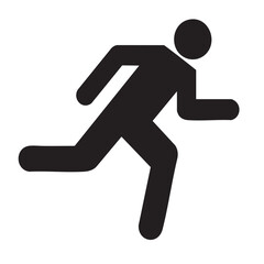 Black emergency exit vector icon.