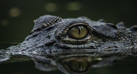 Fototapeta premium Crocodile Eye Above Water 