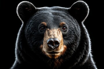 Fototapeta premium there is a black bear that is looking at the camera