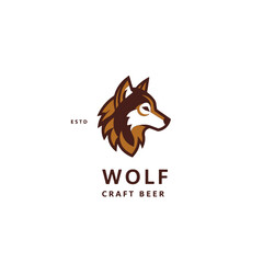 Wolf-Themed Craft Beer Logo with Bold and Elegant Design