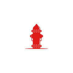 Red Fire Hydrant Graphic on White Background for Safety and Emergency Icons