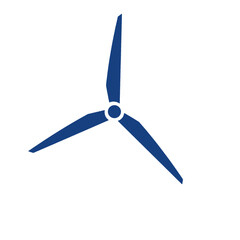 Illustration of a Blue Wind Turbine Blade Design in Minimalist Style