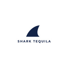 Modern Minimalist Shark Tequila Logo in Stylish Black and White Design