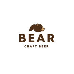 Bear Craft Beer Logo Featuring a Simple and Modern Animal-Themed Design
