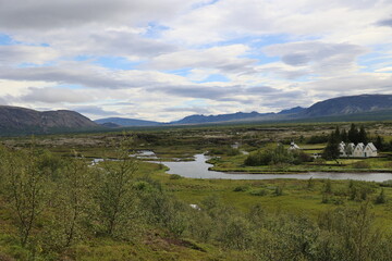Obraz premium Thingvellir is a historical site and national park in Iceland, east of Reykjavík, known for the Althing, Iceland's parliament from the 10th to the 18th centuries