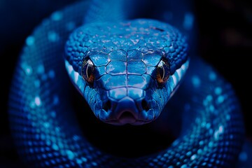 Blue Snake: Scales, Eyes, Nature's Beauty