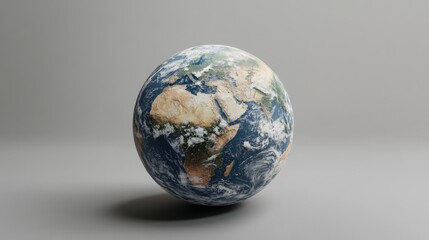 Fototapeta premium Earth Globe on a Gray Background
