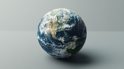 Earth Globe with North America and Clouds