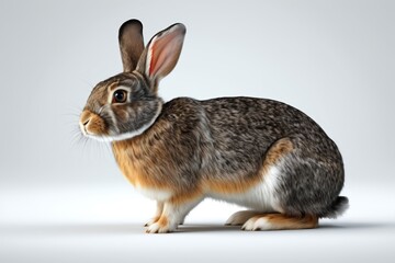 Fototapeta premium there is a rabbit that is standing up on a white surface