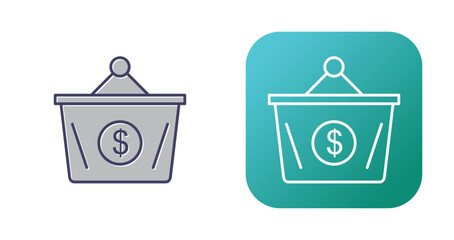 Dollar Basket Vector Icon