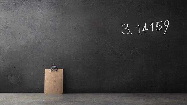 Celebrate National Pi Day with a Minimalist Chalkboard Background Featuring Pi's Value in a Clean Environment