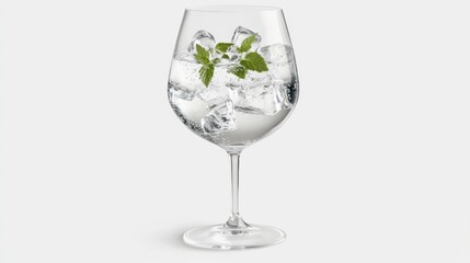 Gin, ice, mint, glass, drink, studio, beverage, background, refreshment, advertising